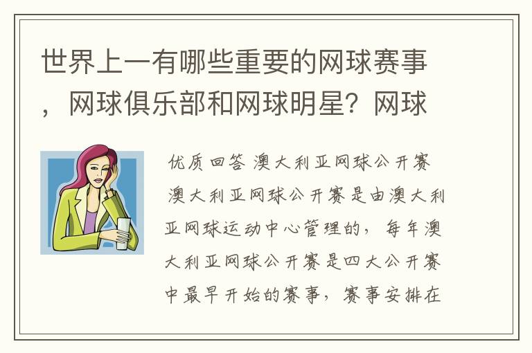 世界上一有哪些重要的网球赛事,网球俱乐部和网球明星?网球比赛的记分规则怎样?