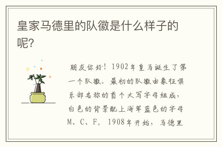 皇家马德里的队徽是什么样子的呢?
