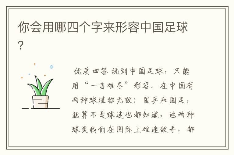 你会用哪四个字来形容中国足球?