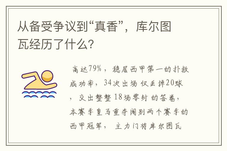 从备受争议到“真香”,库尔图瓦经历了什么?