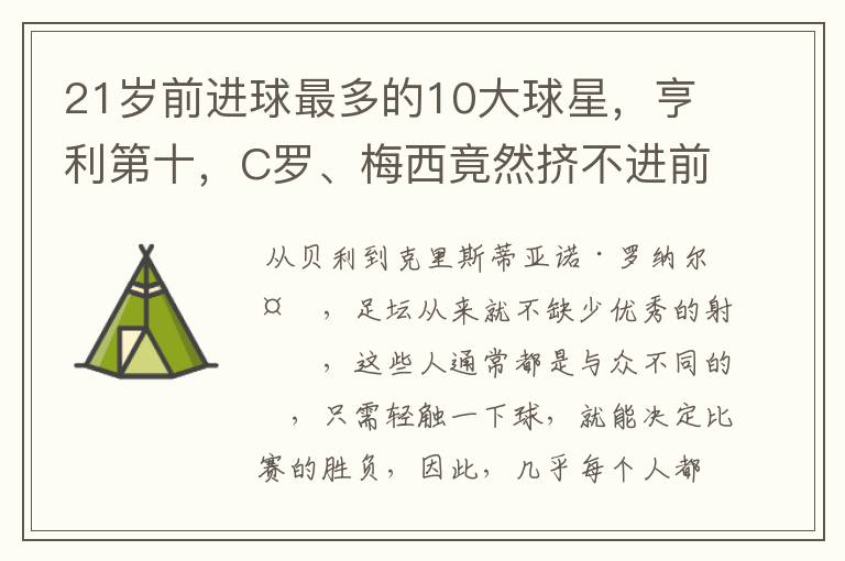 21岁前进球最多的10大球星,亨利第十,C罗、梅西竟然挤不进前五