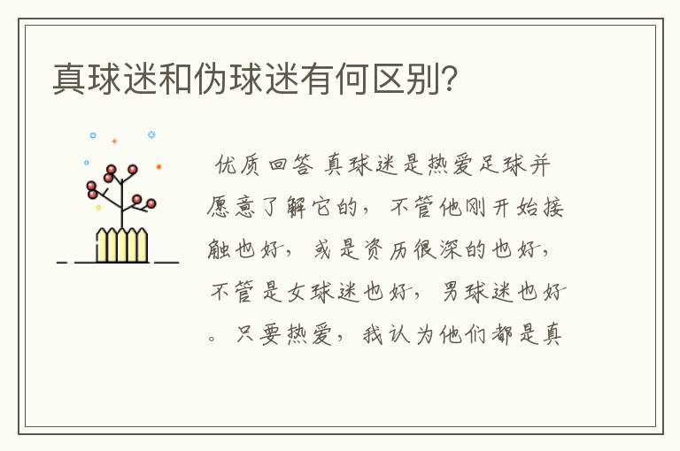 真球迷和伪球迷有何区别?