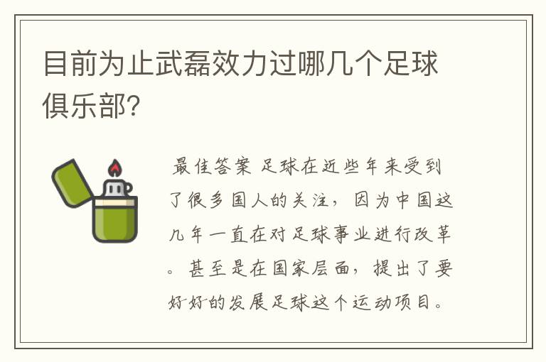 目前为止武磊效力过哪几个足球俱乐部?