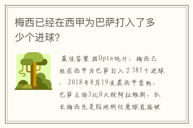 梅西已经在西甲为巴萨打入了多少个进球?