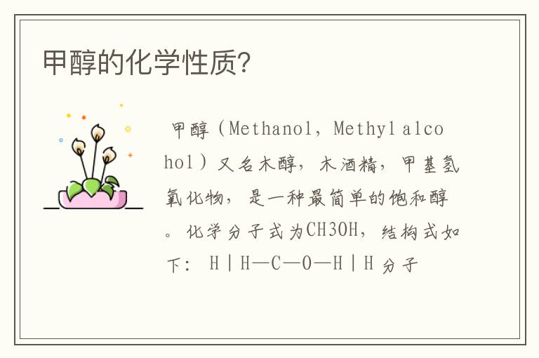 甲醇的化学性质?