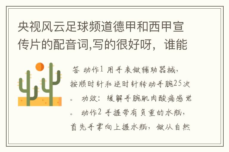 央视风云足球频道德甲和西甲宣传片的配音词,写的很好呀,谁能提供一下
