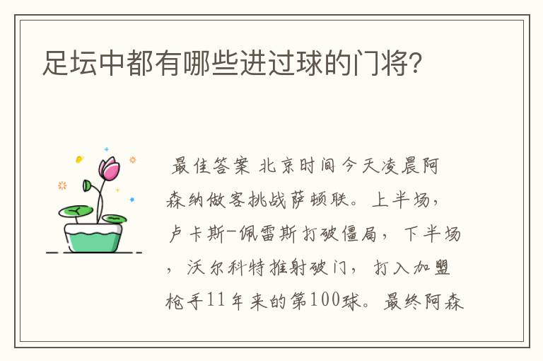 足坛中都有哪些进过球的门将?