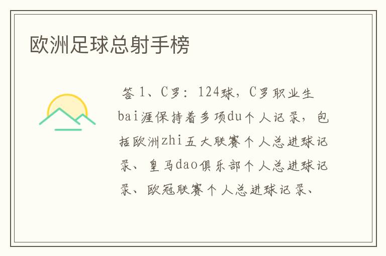 欧洲足球总射手榜