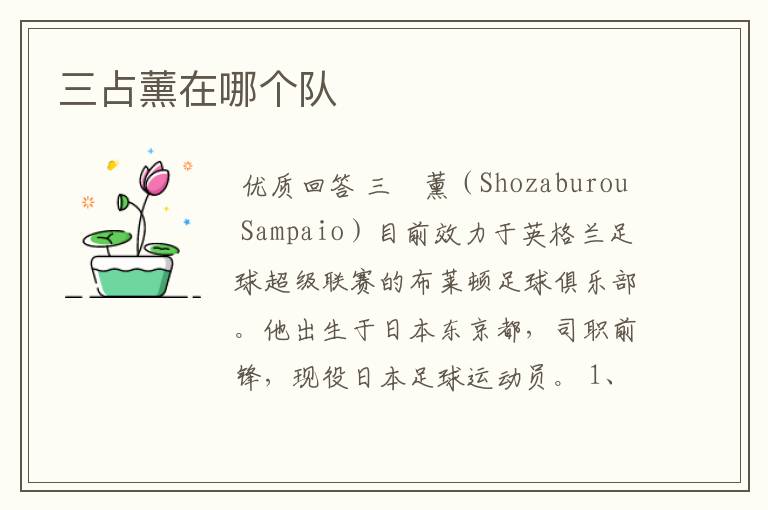三占薰在哪个队