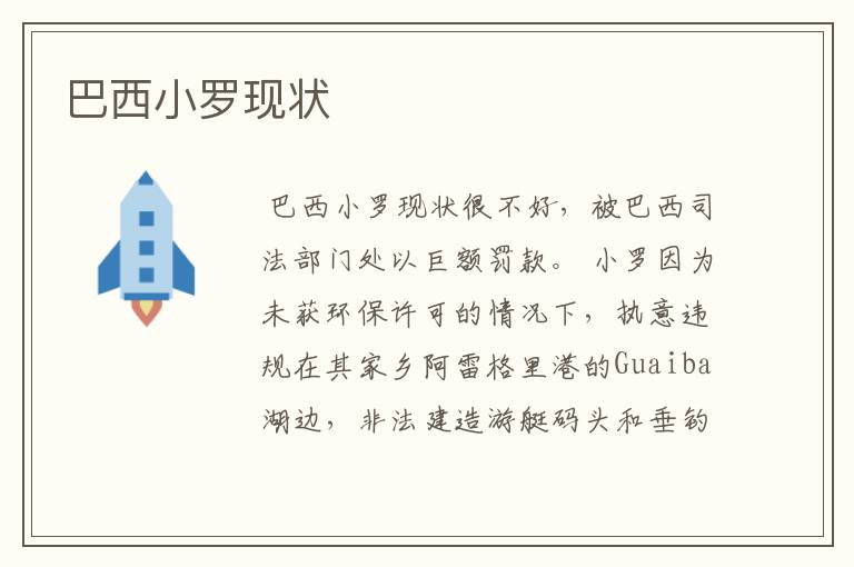 巴西小罗现状