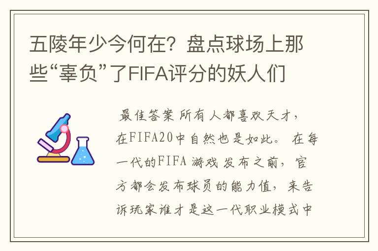 五陵年少今何在?盘点球场上那些“辜负”了FIFA评分的妖人们
