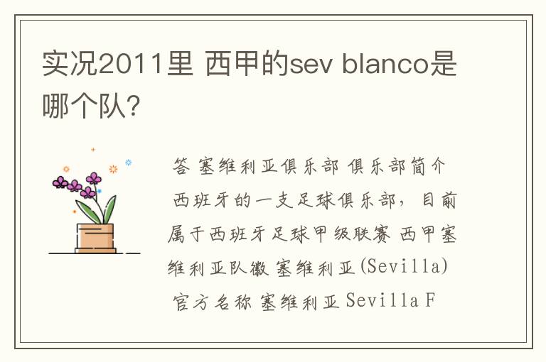实况2011里 西甲的sev blanco是哪个队?