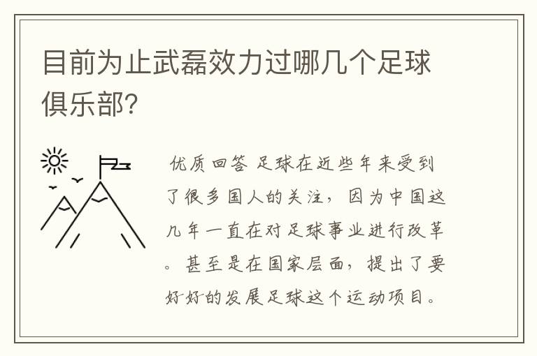 目前为止武磊效力过哪几个足球俱乐部?
