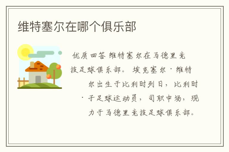 维特塞尔在哪个俱乐部