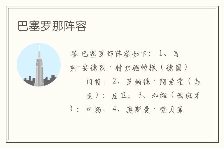 巴塞罗那阵容