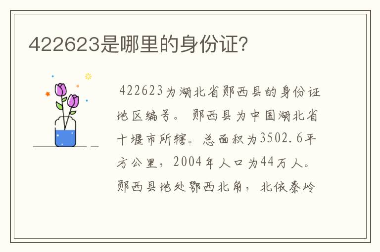 422623是哪里的身份证?