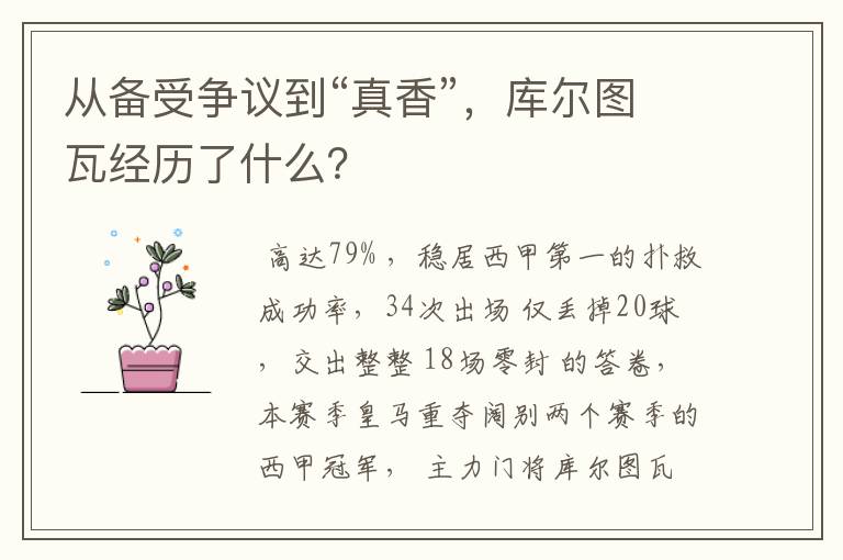 从备受争议到“真香”,库尔图瓦经历了什么?