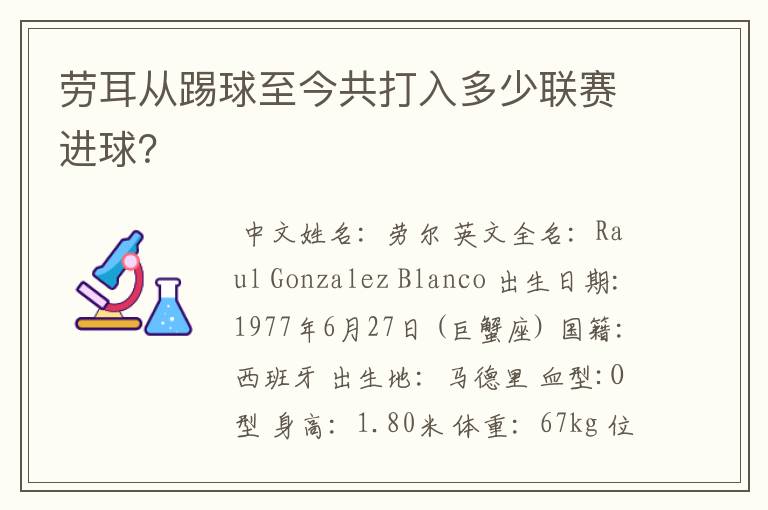 劳耳从踢球至今共打入多少联赛进球?