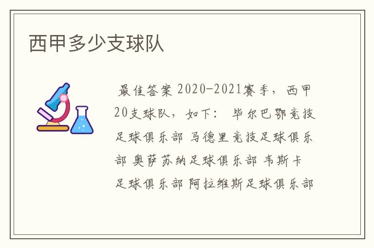 西甲多少支球队