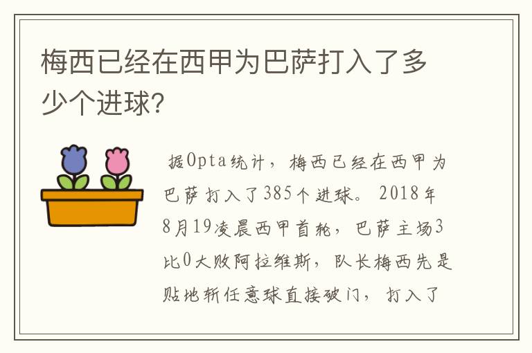 梅西已经在西甲为巴萨打入了多少个进球?