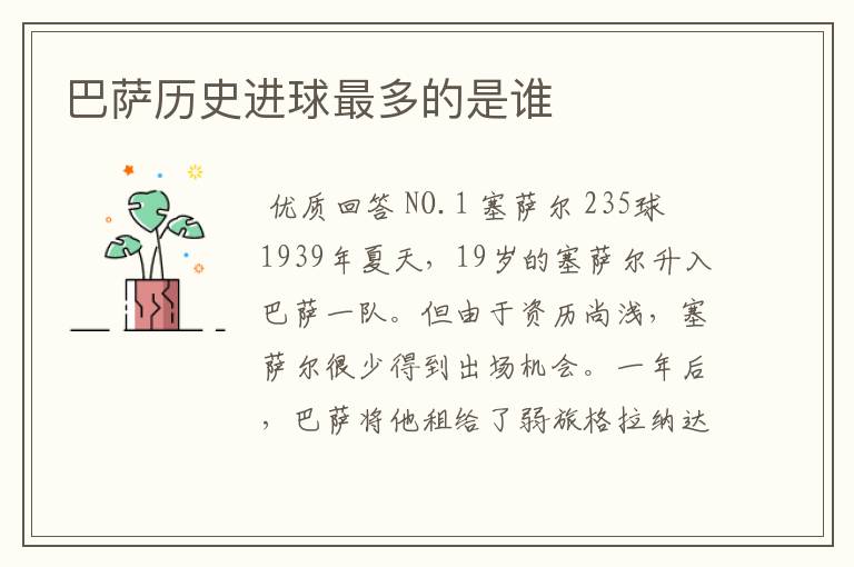 巴萨历史进球最多的是谁