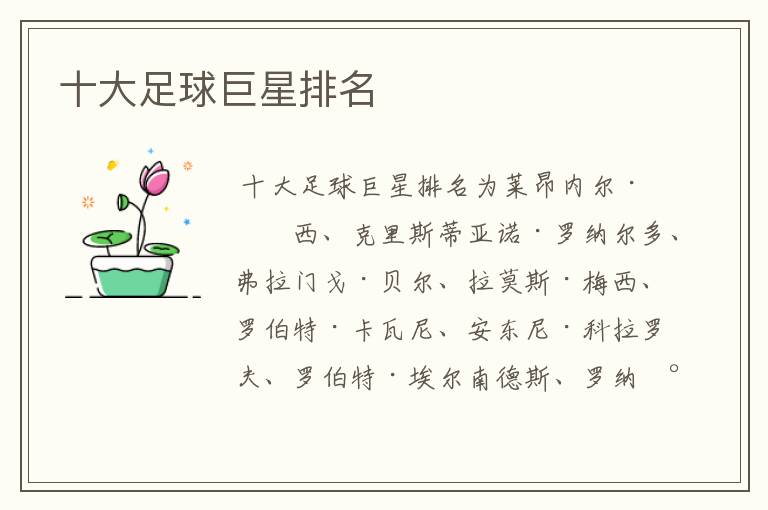 十大足球巨星排名