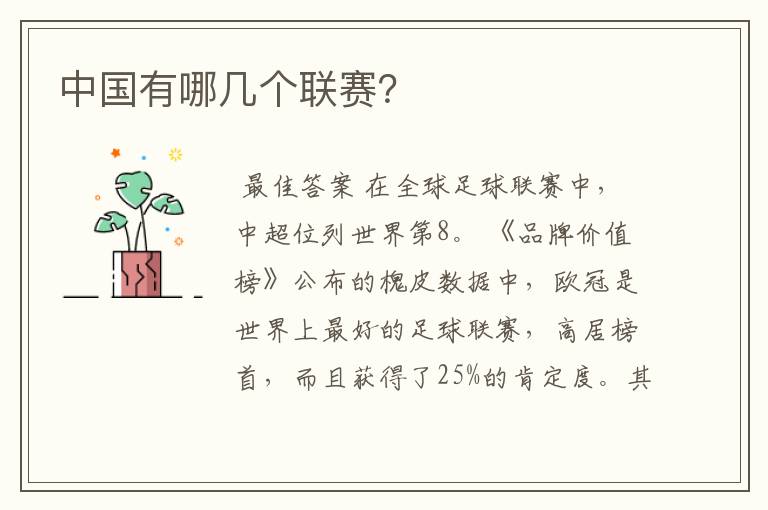 中国有哪几个联赛?