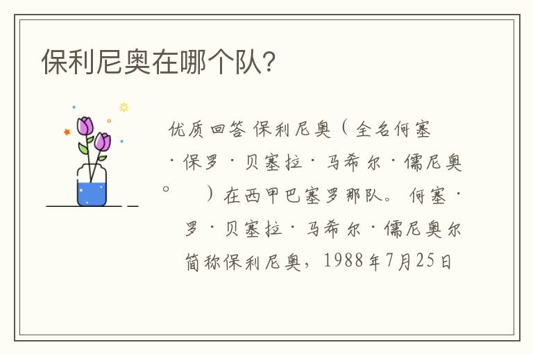 保利尼奥在哪个队?
