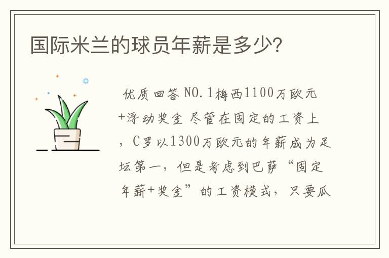国际米兰的球员年薪是多少?