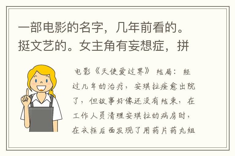 一部电影的名字,几年前看的。挺文艺的。女主角有妄想症,拼了一个头像。