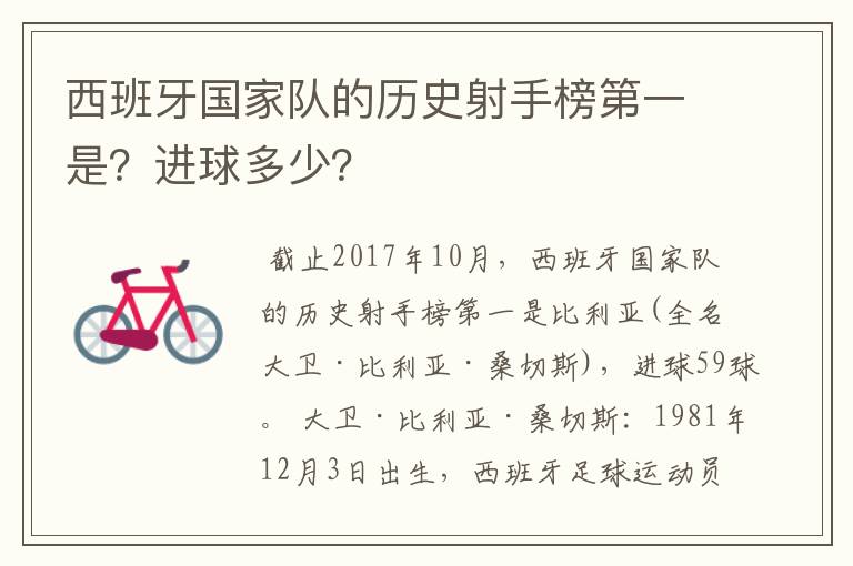 西班牙国家队的历史射手榜第一是?进球多少?