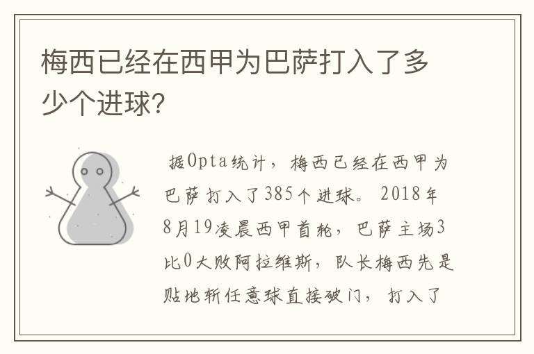 梅西已经在西甲为巴萨打入了多少个进球?