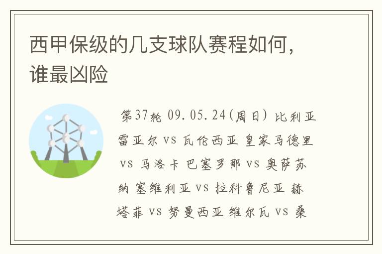 西甲保级的几支球队赛程如何,谁最凶险