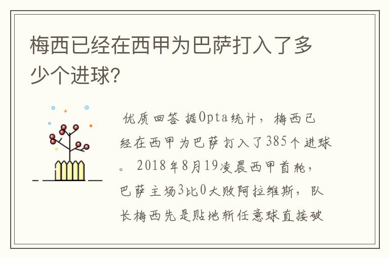 梅西已经在西甲为巴萨打入了多少个进球?