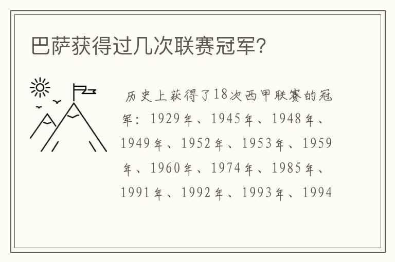 巴萨获得过几次联赛冠军?