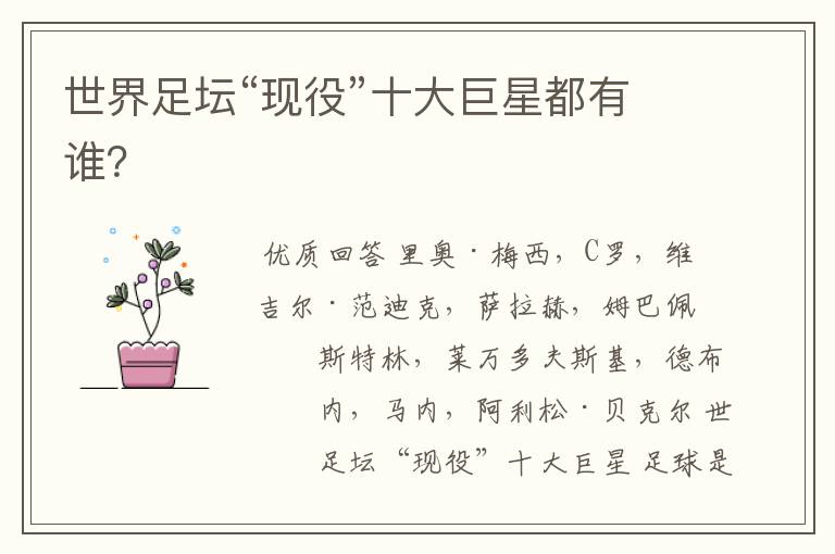 世界足坛“现役”十大巨星都有谁?