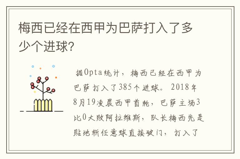梅西已经在西甲为巴萨打入了多少个进球?