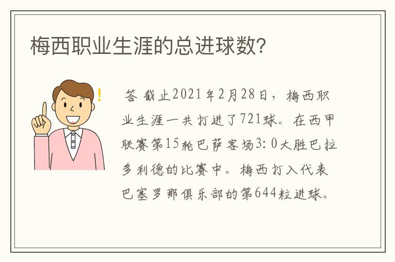 梅西职业生涯的总进球数?