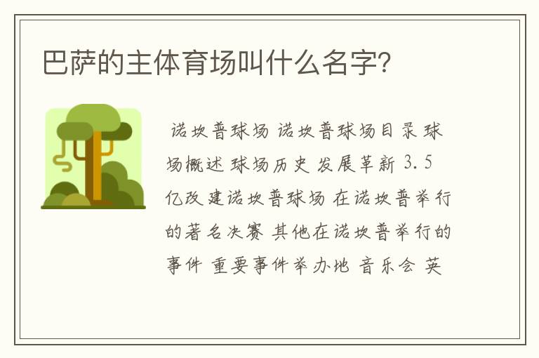 巴萨的主体育场叫什么名字?