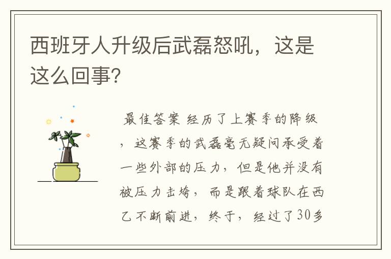 西班牙人升级后武磊怒吼,这是这么回事?