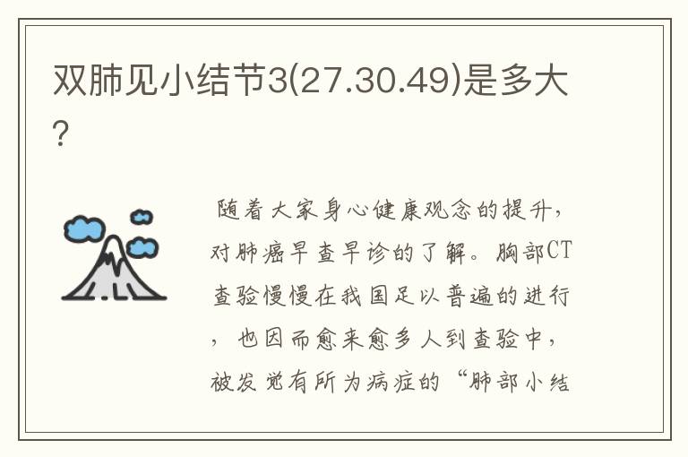 双肺见小结节3(27.30.49)是多大?