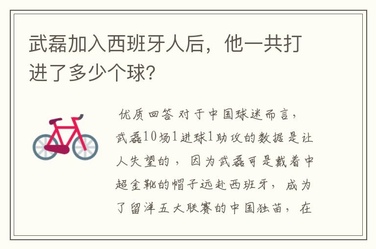 武磊加入西班牙人后,他一共打进了多少个球?