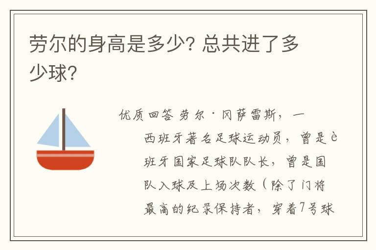 劳尔的身高是多少? 总共进了多少球?