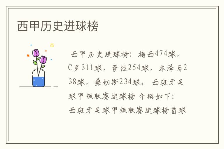 西甲历史进球榜