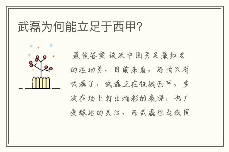 武磊为何能立足于西甲?