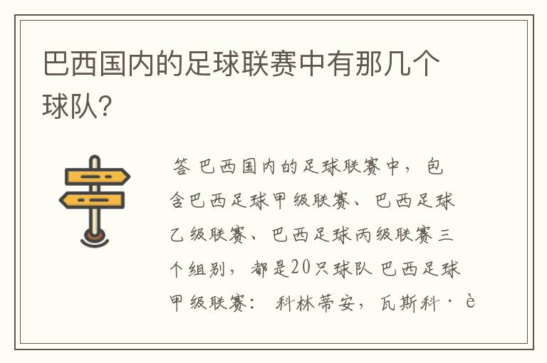 巴西国内的足球联赛中有那几个球队?