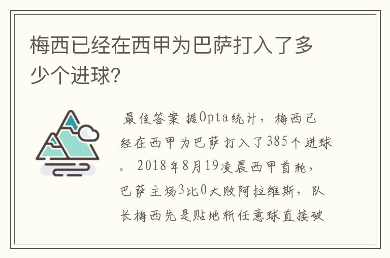 梅西已经在西甲为巴萨打入了多少个进球?
