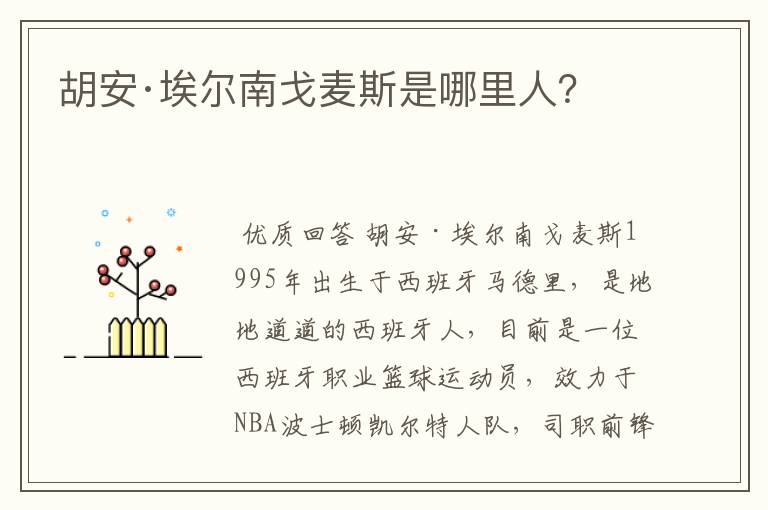 胡安·埃尔南戈麦斯是哪里人?