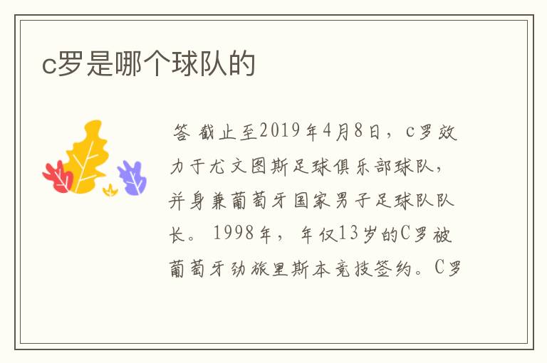 c罗是哪个球队的