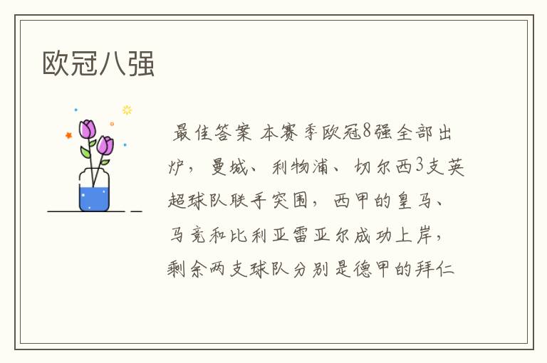 欧冠八强